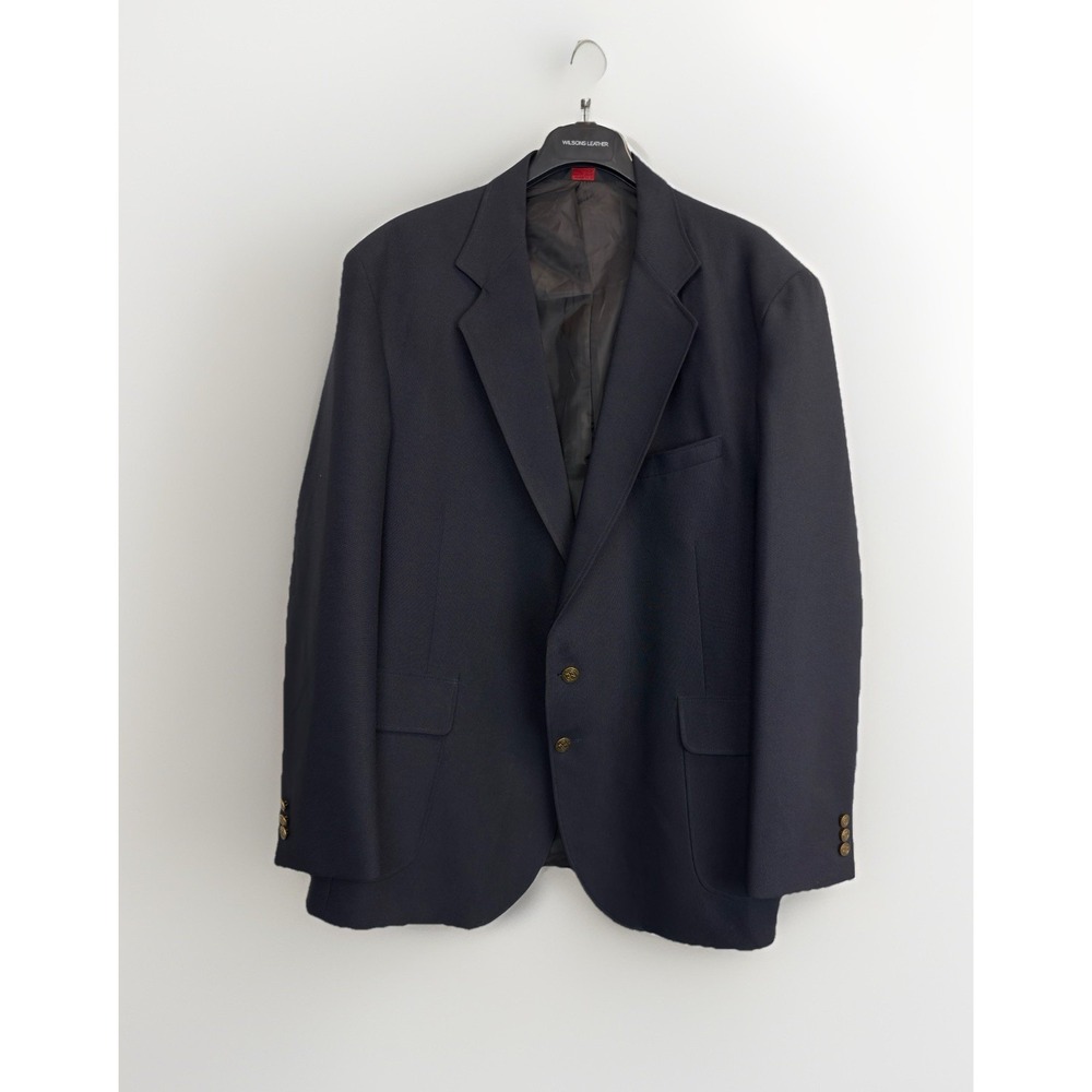 New Star Mens Navy Blue Suit Jacket‎ SIZE 50L Blazer Gold Buttons Sport Coat